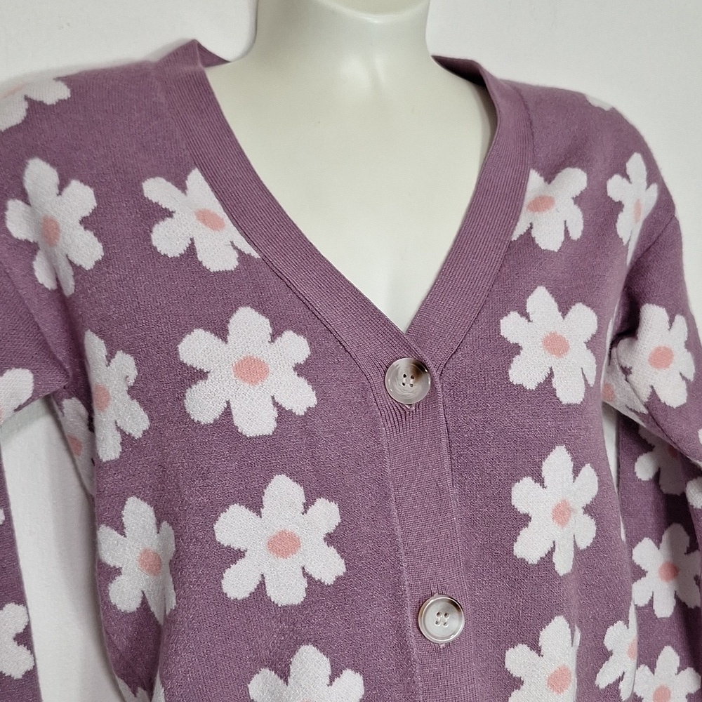 Willow & Wind Knit Cardian Sweater Daisy Purple - Picture 3 of 9